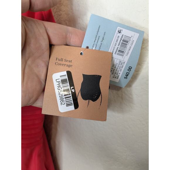 Shade & Shore One Piece Swimsuit Full Coverage Red Womens Size Small - Picture 5 of 8